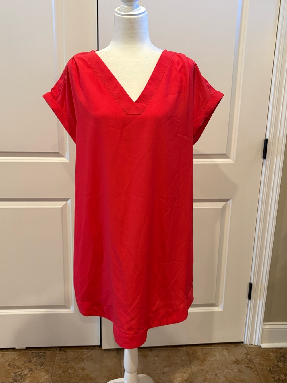 Cupio Red V-Neck Shift Dress
